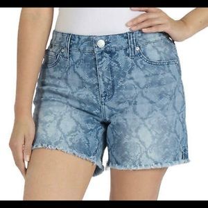 NWOT Seven7 brand snake print jean shorts.